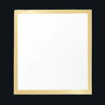 Blank Elegant Gold Notizblock<br><div class="desc">Der leere Notepad weist weißen Leerraum mit goldenem Rand auf. Bitte beachten Sie: Die Details der Folie werden im Kunstwerk simuliert. Bei der Herstellung dieses Produktes wird keine Folie verwendet.</div>