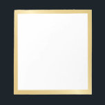 Blank Elegant Gold Notizblock<br><div class="desc">Der leere Notepad weist weißen Leerraum mit goldenem Rand auf. Bitte beachten Sie: Die Details der Folie werden im Kunstwerk simuliert. Bei der Herstellung dieses Produktes wird keine Folie verwendet.</div>