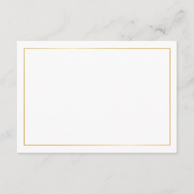 Blank Elegant Gold Wedding Hinweiskarte (Vorderseite)
