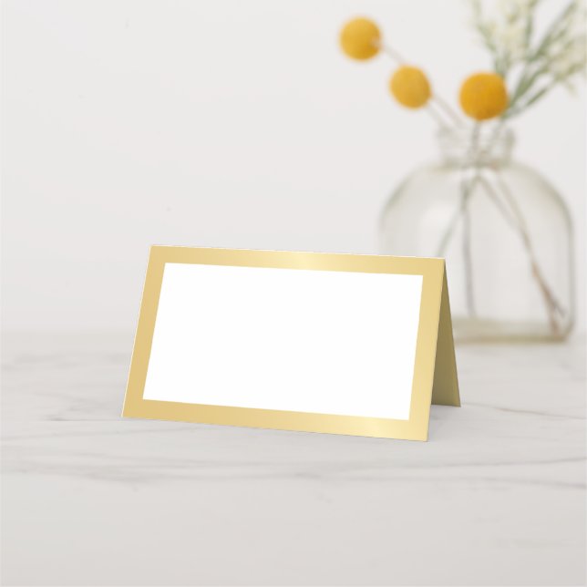 Blank Elegant Gold Wedding Platzkarte (Vorderseite)
