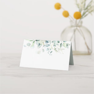 Blank Elegant Green Foliage Platzkarte