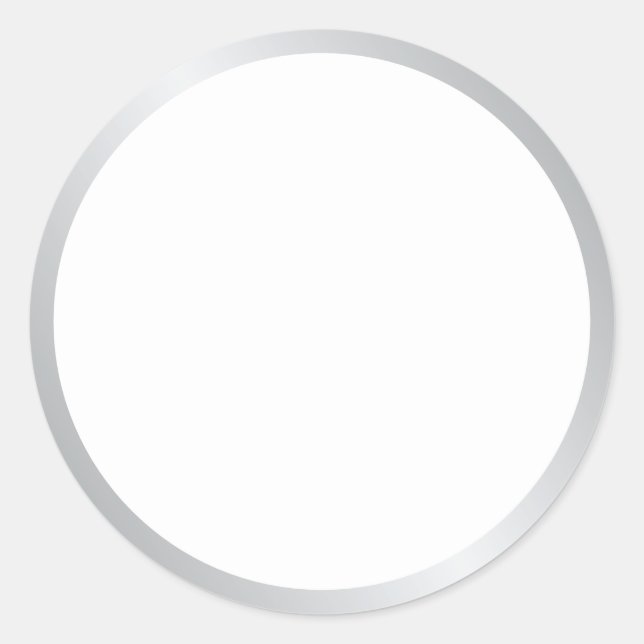 Blank Elegant Silver and White Runder Aufkleber (Vorderseite)