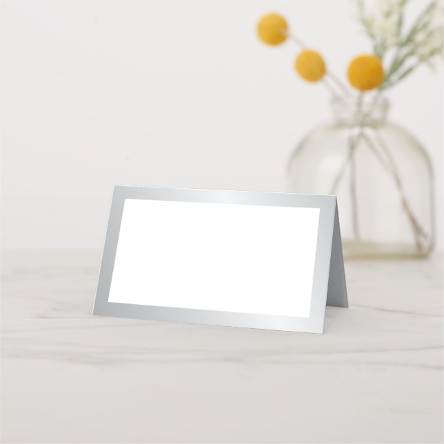 Blank Elegant Silver Wedding Platzkarte (Vorderseite)