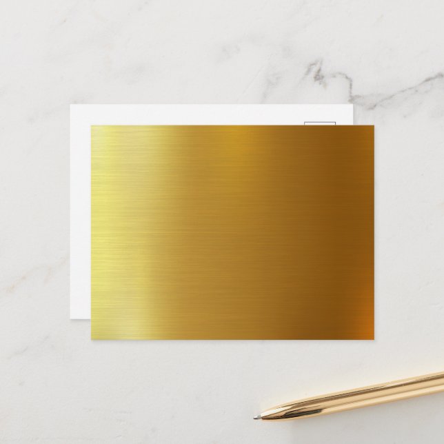 BLANK ERSTELLEN SIE IHRE EIGENE GOLD POSTCARD POSTKARTE (Vorderseite/Rückseite Beispiel)