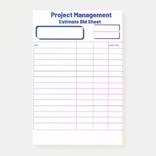 Blank Estimate Bid Sheet Post it Notes Post-it Klebezettel