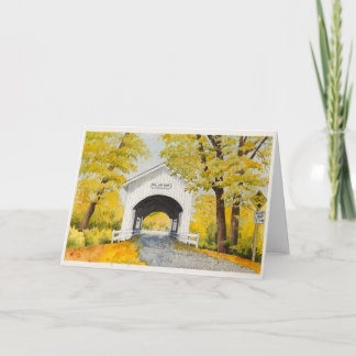 Blank Fall Bridge Card Dankeskarte