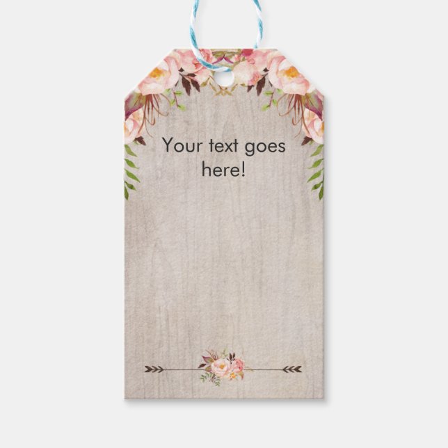 Blank floral boho favorit Tag Geschenkanhänger (Vorderseite)