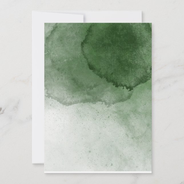 Blank Forest Green Watercolor Einladung zur Hochze (Vorderseite)