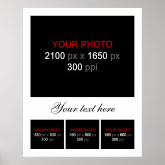 Blank Foto Collage Frame 4 Fotos Poster