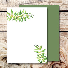 Blank fügen Sie Ihre eigene Olive Branch Grünfläch Einladung