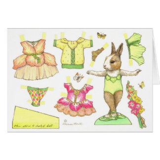 Blank Gladiolís Ballerina Bunny Paper Doll Card