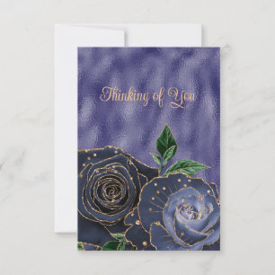 Blank Glamour Gold Navy Rose Denken Sie an Sie Ankündigung