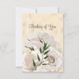 Blank Glamour Gold White Roses Denken Sie an Sie Ankündigung