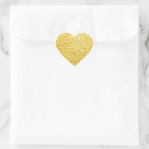 Blank Gold Glitzer Template Glamour Classic Herz-Aufkleber
