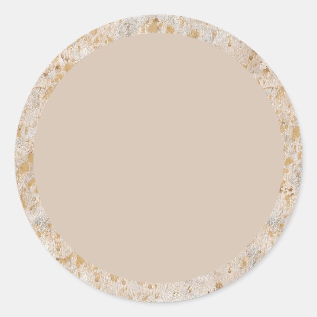 Blank Gold Hide Label Classic Round Aufkleber (Vorderseite)
