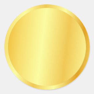 Blank Gold Look Benutzerdefiniertes Logo, Text gro Runder Aufkleber
