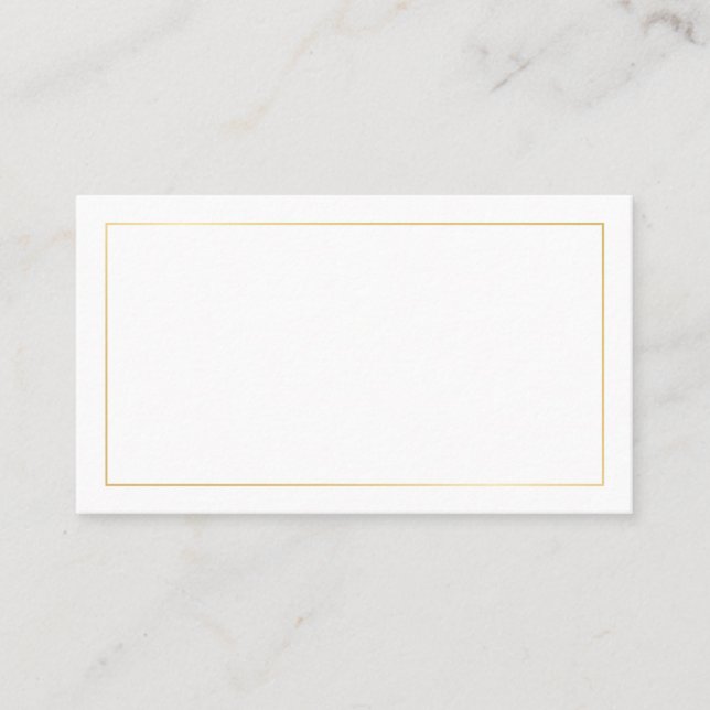 Blank Gold und White Wedding Platzkarte (Vorderseite)