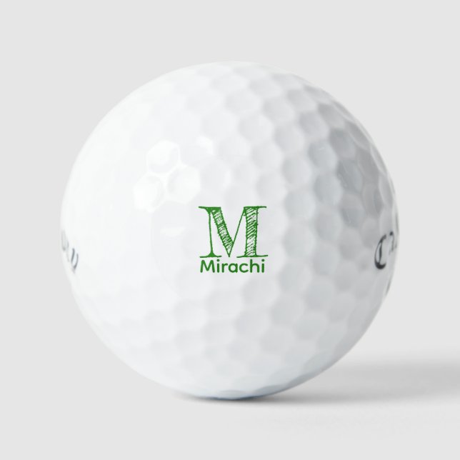 Blank Golf Balls, Personalisiert Mit Monogramm Golfball (Vorderseite)