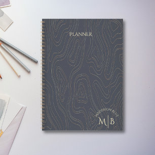 Blank Grau Abstrakter Personalisierter Planer
