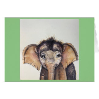 Blank Greeting Card Elmer das Baby Elefanten