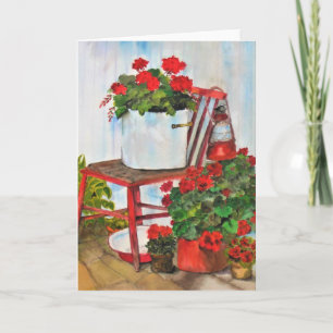 Blank Grußkarte Summer Geranium Blume Karte