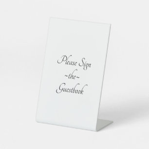 Blank Guestboo Table Sign! Fügen Sie Bilder und Te Sockelschild