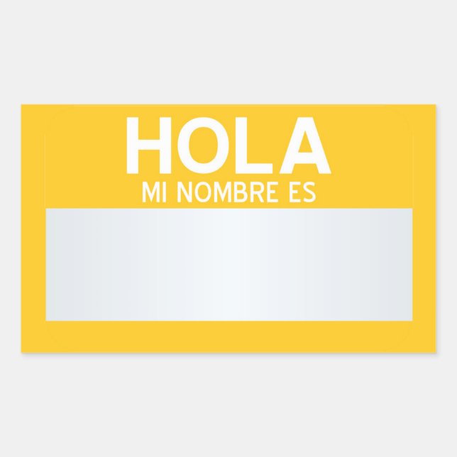 Blank Hallo mein Name ist ... Personalisierbar Rechteckiger Aufkleber (Vorderseite)