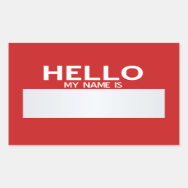 Blank Hallo mein Name ist ... Personalisierbar Rechteckiger Aufkleber
