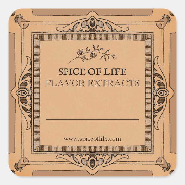 Blank handgefertigte Aromaextrakte Labels Quadratischer Aufkleber (Vorderseite)
