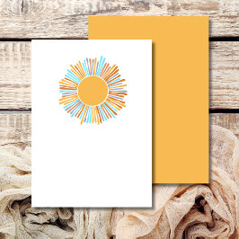 Blank hinzufügen Ihre eigene Boho Sonne Hier kommt Einladung