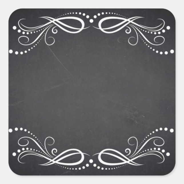 Blank Imitat Chalkboard Blumenkurven anpassen Quadratischer Aufkleber (Vorderseite)