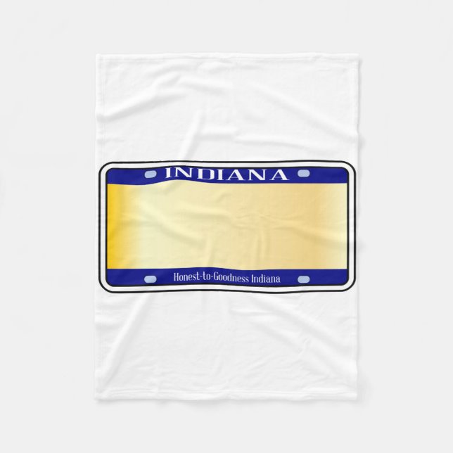 Blank Indiana Staat Lizenzschild Fleecedecke (Vorderseite)