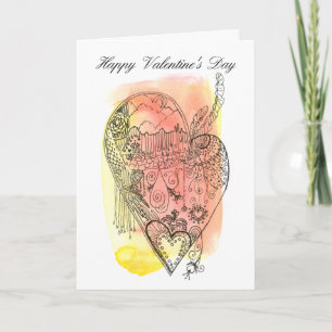 Blank Inside Edwardian Style Valentine Karte