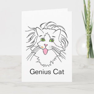 Blank Inside Genius Cat Einstein Pop Culture Card Karte