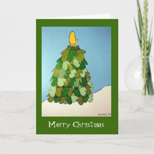 Blank Inside Mitten Tree Weihnachtskarte Feiertagskarte