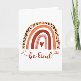 Blank Inspiration be Kind Boho Rainbow Cheetah Karte