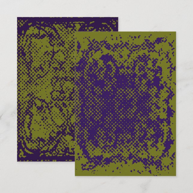 Blank Invasion Card Halftone Grunge Design Einladung (Vorne/Hinten)