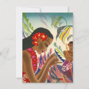 Blank Invite Tiki Tropical Luau Party Einladung