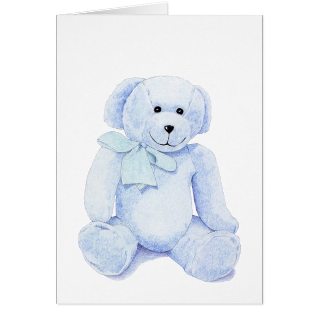 Blank-Karte für den blauen Teddy-Bär (Vorne)