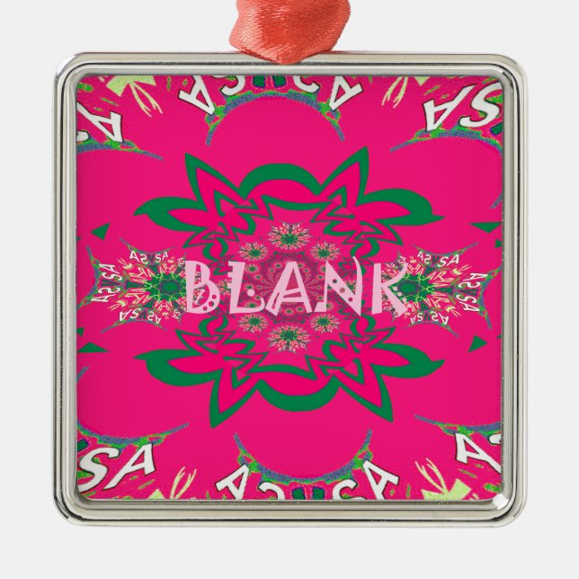 Blank, lebhaft rosa, bläserfarbene, lila Schattenm Ornament Aus Metall (Vorne)