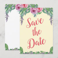 Blank Lila Floral Watercolor Save the Date Alt