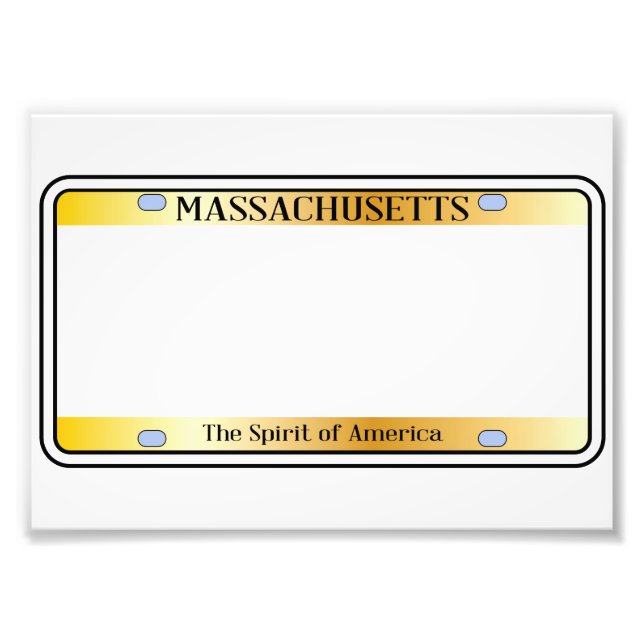 Blank Massachusetts License Plate Fotodruck