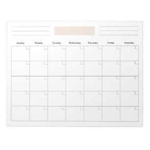Blank Monthly Kalender Planer Notizblock