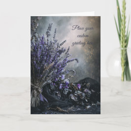 Blank Moody, Elegant Lavender Floral Editable Karte