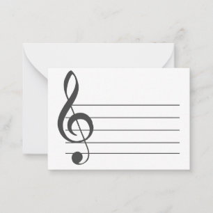 Blank Music Staff Treble Clef Musical Notecard Mitteilungskarte