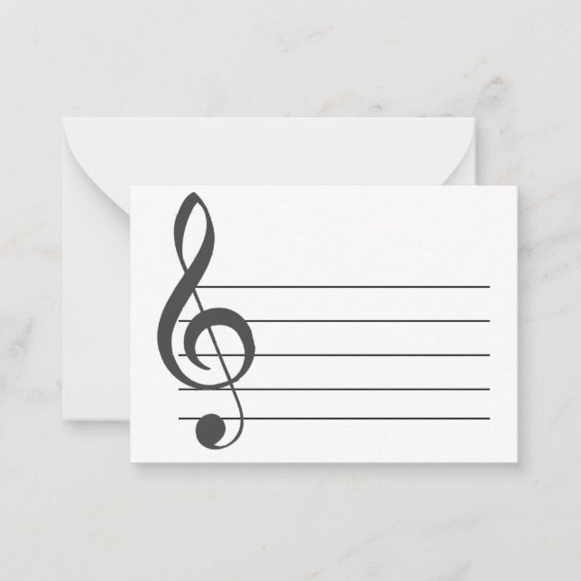 Blank Music Staff Treble Clef Musical Notecard Mitteilungskarte (Vorderseite)