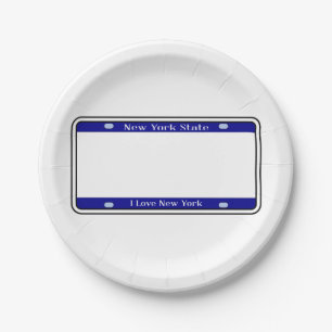 Blank-New-York-Staat-Lizenzplatte Pappteller