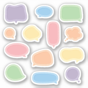 Blank Niedlich Pastel Speech Blubble Labels