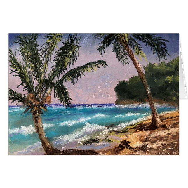 Blank Note card 5 x 7 Tropical Beach View (Vorderseite (Horizontal))