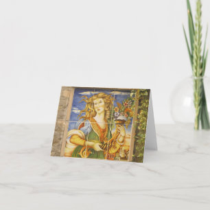 Blank Note Card — Deruta Tile Lady Karte